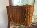 萦娪菜篮子手提藤编 野餐篮 买菜篮子仿藤编草编织篮购物买菜篓洗澡水 大号 实拍图