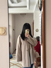 矜持范赫本风斗篷茧型毛呢外套女秋冬宽松双面呢子大衣连帽小个子小西装 杏色（主图款） M 实拍图