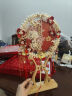 花喜礼中式新娘团扇结婚秀禾服双面成品diy手工制作材料包古风重工喜扇 红色成品+高定礼盒+楠竹扇架 实拍图