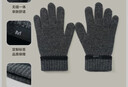玖慕（JIUMU）纯羊毛保暖手套男冬季加厚针织毛线手套户外开车骑车防寒手套 实拍图