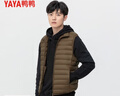 鸭鸭（YAYA）反季冬装羽绒马甲男女轻薄款修身短款保暖运动休闲冬季外套KXM 驼色 L （男女款） 实拍图