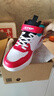 特步童鞋儿童板鞋革网拼接防滑减震板鞋街篮魔术贴搭带高帮板鞋 状元红/特步白 36 晒单实拍图