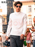 布先生热胆小高领厚款长袖打底白色T恤男春秋纯色打底衫上衣KT01878 【小高领】象牙白 XL /180 实拍图