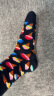 Happy Socks春夏款袜子女男袜薄荷曼波运动彩虹白色棉袜中筒袜 缤纷夏日 1双 M 36-40 实拍图