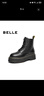 百丽（Belle）舒适瘦瘦休闲靴女2025冬新款商场同款羊皮复古靴B7E1DDD5 黑色-绒里 39 (245mm) 实拍图