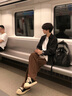 NEW OR MODE春秋季垂感冰丝短衬衫男士长袖外套胖子大码美式潮流牌痞帅衬衣夏 7636-黑色 XL 实拍图
