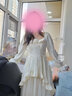 诗丹蕊法式初恋甜美气质长袖连衣裙子女春夏新款温柔风仙气公主风长裙子 杏色 均码 可备注码数 实拍图