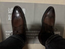 金利来（Goldlion）男鞋男士时尚正装皮鞋舒适擦色布洛克鞋55013044642A浅棕色-41码 实拍图