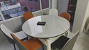 初屋 餐桌 实木岩板餐桌椅组合圆桌伸缩折叠现代简约餐厅饭桌餐桌餐椅 全白色1.2米-雪山白岩板-101皮椅 一桌六椅【升级四轨】 实拍图