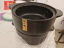 陶煲王单柄砂锅1.5L干烧不裂煲汤炖锅煮粥小号1-2人长柄陶瓷奶锅带把手 石纹绿 3L 实拍图