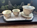 陶羽汝窑玉兰花悬停三才盖碗一壶两杯带茶盘家用泡茶碗功夫茶具整套 汝窑·悬停·玉兰花盖碗小套组 实拍图