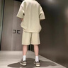 POUM夏季短袖短裤套装男大码宽松休闲t恤上衣潮流男装搭配一整套 NJN-DHK008卡其 XL 【尺码偏小,建议拍大一码】 实拍图