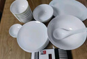 红牡丹 纯白陶瓷餐具套装骨瓷碗碟套装家用白色碗具礼盒釉下彩碗盘筷子 纯白28头鱼盘版 实拍图