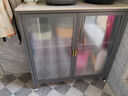 四季沐歌厨房置物架橱柜餐边收纳柜碗柜微波炉烤箱落地置物储物柜用具大全 加厚岩板【灰-对开门80*42】 实拍图
