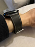istrap苹果手表表带真皮爱马仕同款牛皮适用apple watch手表带S11/10/9/8/7/6/SE男女士iWatch ultra2/3 栗棕白线丨银色配件 44/45/46MM表盘【适用Wa 实拍图