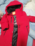 雪中飞【蓄热】童装儿童羽绒服男童女童纯色中大童拼接羽绒服红色130cm 实拍图