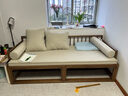 溪木工坊 新中式罗汉床推拉式实木沙发床两用老榆木客厅家具云栅 罗汉床+椰棕坐垫米白 实拍图
