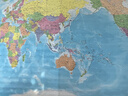 全新修订 超大幅面升级版精装挂图 世界地图（高档仿红木杆 大尺寸1.8米*2.5米 大型办公室会议室大厅装饰挂图） 实拍图