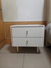 林优格威轻奢全实木50cm床头柜简约现代柜子床边柜卧室岩板小型床头收纳柜 米白色【双抽】48cm高 50cm宽*40cm厚 实拍图