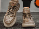 公牛世家男鞋春秋季中高帮休闲板鞋厚底百搭老爹鞋男士运动鞋 卡其 41 实拍图