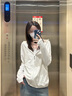 觅橘防晒衣落肩正肩帽檐款原纱型女MIEJUA防晒服薄外套 落肩白色 均码 F码170cm120斤以下 实拍图