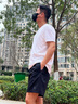 匹克跑步速干运动套装男秋季衣健身服透气排汗羽毛球服短袖短裤两件套 大白【升级A款-带拉链】 M/170 实拍图