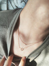 I Do【新年礼物】Round系列18K金钻石项链女双层生日情人节礼物送女友 2颗钻石共约6分 实拍图