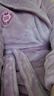 韩彩睡衣女士法兰绒秋冬长袖加厚珊瑚绒浴袍睡袍女家居服 粉紫 M 实拍图