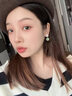 百钰福新中式和田玉耳环高级感翡翠耳钉女纯银气质耳饰生日礼物送老婆 青玉耳坠 实拍图