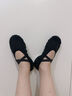 舞东方（E．Dance）儿童舞蹈鞋男童黑色舞蹈专用软底练功鞋成人女芭蕾舞鞋男士跳舞鞋 黑色皮头【免系带-经典款】 33码 实拍图