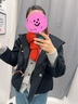 茵曼（INMAN）连帽双面呢外套冬季女装新款牛角扣宽松上衣 午夜黑 M 实拍图