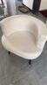 百恒达网红BOBO休闲椅客厅单人座椅懒人沙发椅卧室衣帽间化妆椅梳妆台凳 米白色-海绵款 黑腿 实拍图
