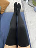 猫人（MiiOW）长筒袜子女秋冬款纯棉长袜女加厚高筒大腿袜长筒过膝袜女冬季 黑色_深咖_驼色 3双 均码 实拍图