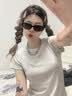 PLAYPANDA猫眼墨镜美式复古女小脸潮网红拍照开车专用旅游防晒小脸太阳眼镜 黑框经典灰 实拍图