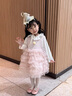 G.duck小黄鸭童装女童连衣裙春秋儿童裙子公主裙女孩蓬蓬蛋糕裙生日礼服 粉色 130 建议7~8岁【120-130cm】cm 实拍图