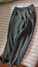 洒模之恋米色毛呢阔腿裤女秋冬新款高腰垂感宽松直筒裤子人字纹羊毛休闲裤 灰色长款 27 实拍图