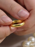 半粒越南沙金古法传承戒指黄金色素圈磨砂实心闭口素圈指环送男女礼物 古法素圈条戒-6号 实拍图