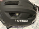 塔斯队长自行车骑行头盔一体成型空气动力安全帽男女通勤山地公路车装备 经典黑【升级变色磁吸风镜】 L码（头围：58-62cm） 实拍图