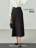 伯德小姐黑色a字长裙女士伞裙秋冬职业半裙面试裙子西装半身裙 QZ02 黑色【春秋款加长版】适合身高165cm以上 M -适合100-110斤可穿 实拍图