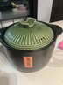 蒙德康日式砂锅炖汤锅家用燃气煤气灶专用沙锅煲大号瓦煲陶瓷干烧耐高温 绿盖黑色锅体6升 5-7人食 6L 实拍图