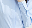 猫人长袖衬衫女白色职业2025秋季通勤正装职业工作服白衬衣浅蓝色39 实拍图