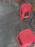 观藤塑料凳子高凳子 简易凳子家用塑料凳子 塑料方凳塑料餐凳客厅凳子 红色十张 升级加厚款 实拍图