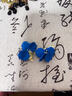 oein无耳洞【显白克莱因蓝】花朵耳环耳夹无耳洞女蚊香盘耳饰花瓣蓝色 蓝色花瓣 【蚊香盘耳夹】 实拍图