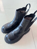 百丽（Belle）厚底烟筒靴女英伦风切尔西靴X2G2DDD3 黑色-绒里 39 (245mm) 实拍图