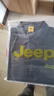 吉普（JEEP）长袖T恤男士秋冬季polo宽松休闲打底衫衣服男装 灰蓝 4XL 实拍图