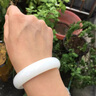 京鉴新疆和田玉羊脂白玉手镯女玉镯白玉手镯玉石少女手镯女玉镯旺夫 手镯尺寸54-55mm 实拍图