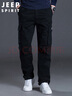JEEP SPIRIT吉普工装裤男秋冬季直筒休闲裤男士宽松多口袋男裤 黑色 M 实拍图