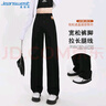 真维斯（Jeanswest）牛仔裤女高腰直筒裤2026夏季款宽松垂感阔腿拖地裤子黑色M 实拍图