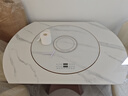 蒂梵拉现代简约带内嵌转盘旋转伸缩带电磁炉圆形岩板餐桌椅组合佛山家具 1.2米餐桌【伸缩带内嵌暖菜板】 一桌四椅【生态皮餐椅】 实拍图