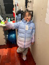 迪士尼女童羽绒服外套儿童连帽中长款宝宝冰雪爱莎保暖加厚白鸭绒 QBX513360蓝紫 140适合135-145cm  实拍图